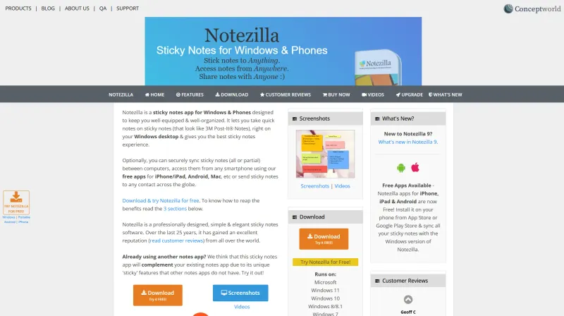 ②Notezilla（Windows／有料）