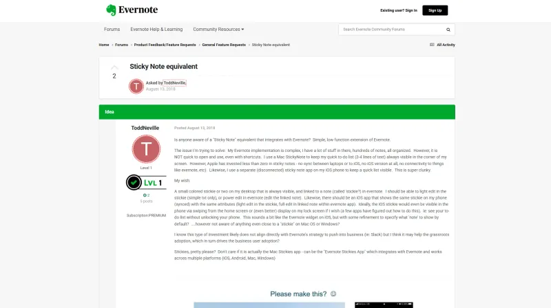 ⑤Evernote Sticky Notes（Evernoteユーザー向け）
