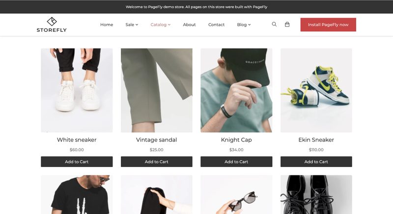 コレクションページは、コレクションに追加された商品の一覧を閲覧するページです。顧客は複数ある商品の中から写真や値段を見て、気になる商品をクリックします。