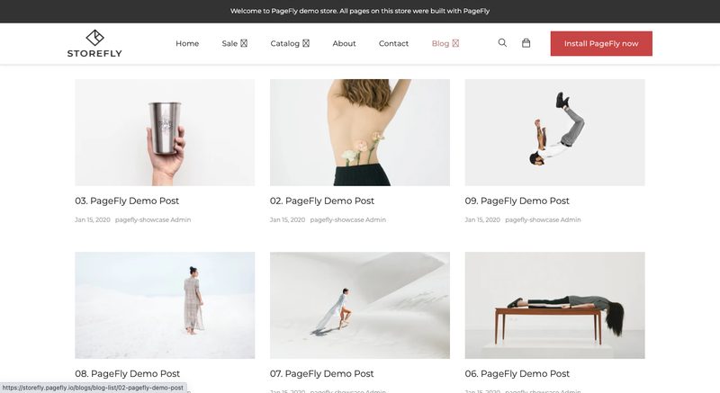 ブログページは、ブログ記事(コンテンツ)を表示するページです。Shopifyのブログページは、画像とテキストで構成されており、コンテンツを入力するだけでブログ記事として反映されます。