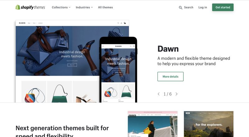 Shopifyは「テーマ」といわれるネットショップのテンプレートデザインを選択して使用します。Shopifyテーマは公式のものだけで約100種類あり、非公式のものを合わせるとさらに多く存在します。(無料テーマもあれば有料テーマもあります。)